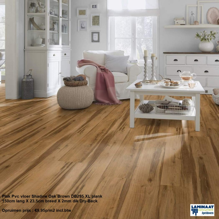 Pvc Plak XL Shadow Oak Brown DB295 Dry-Back €9,95m2 - Afbeelding 3