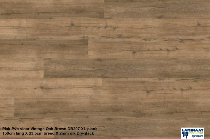 63,60m2 Plak Pvc Vintage Oak Brown met Pvc lijm = €632 - Afbeelding 2