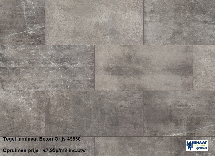 Tegel laminaat Beton Grijs 45380 Actie prijs : €7,95p/m2 - Afbeelding 7