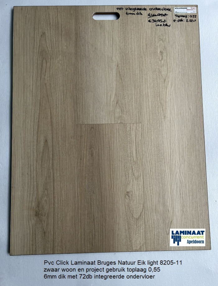 66m2 Pvc click Brugge 6mm dik met integreerde ondervloer = €1295 - Afbeelding 3