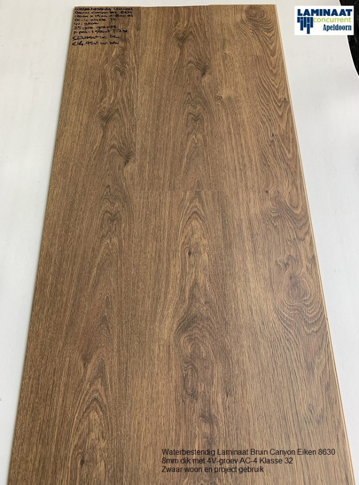 98m2 Waterbestendige Laminaat Canyon Oak 8630 62pak = €1170 - Afbeelding 4