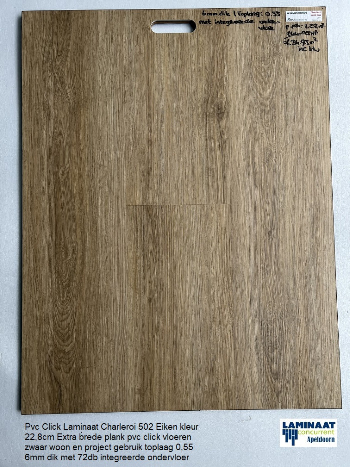 60m2 Pvc click Charleroi 6mm dik met integreerde ondervloer = €1197