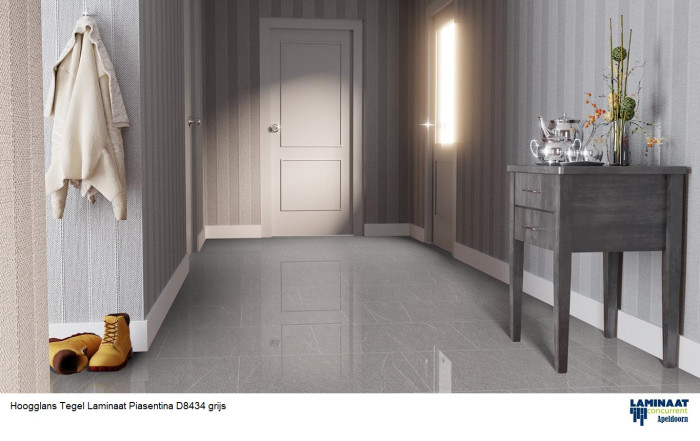19,90m2 Hoogglans Tegel laminaat Piasentina Grijs D8434 = €199 - Afbeelding 5