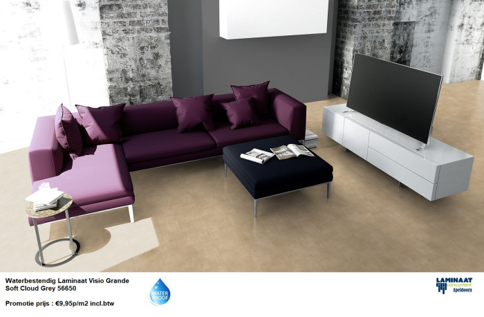 66,27m2 Waterbestendig Laminaat Soft Cloud 8mm dik 28pak : €659 - Afbeelding 2