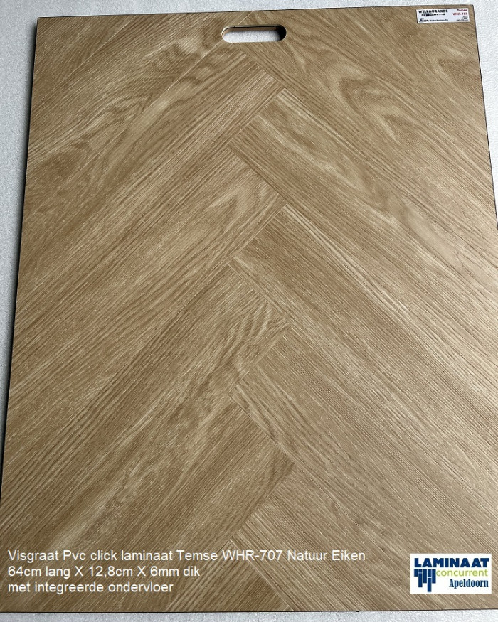 Visgraat Pvc click Temse Eik met integreerde ondervloer €23,95m2 - Afbeelding 2