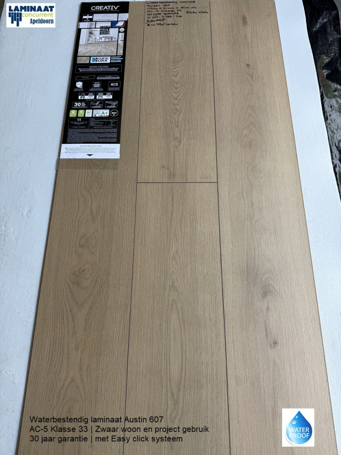 Waterbestendig laminaat Austin 607 Natuur Eik €14,95p/m2
