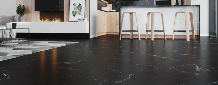 Grote Pvc click Tegel Black Marble met integreerde ondervloer - Afbeelding 2