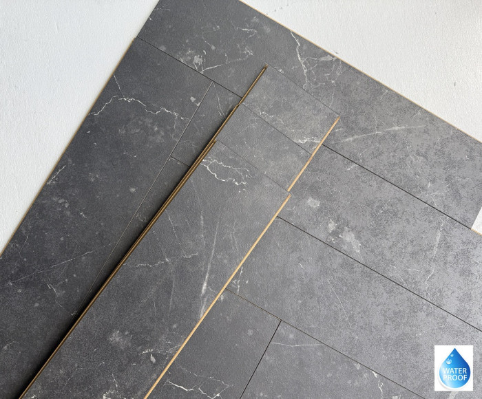 88m2 Visgraat Waterbestendig Laminaat Marmo Noir 60pak = €1295