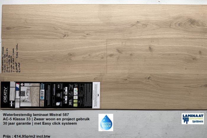 Waterbestendig laminaat Mistral Oak 587 €14,95p/m2 - Afbeelding 2