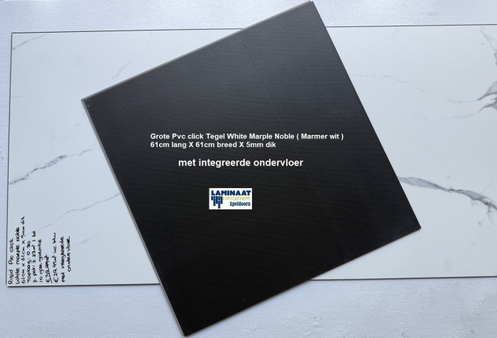 Grote Pvc click White Marble met integreerde ondervloer - Afbeelding 4