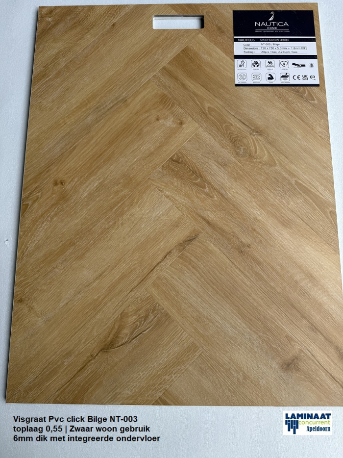 Visgraat Pvc click Bilge Oak met integreerde ondervloer