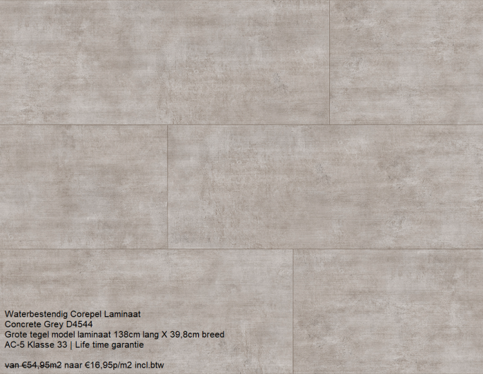 Corepel Waterbestendig Tegel Laminaat Concrete Grey D4544 - Afbeelding 7