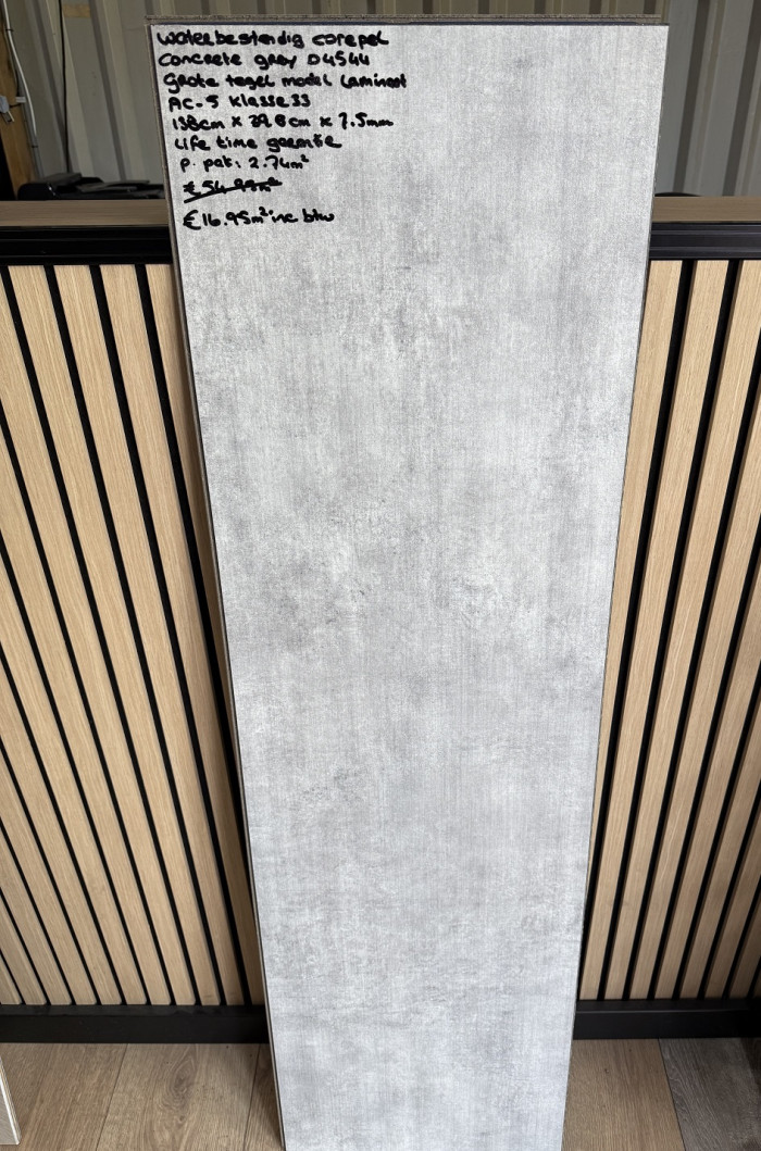 Corepel Waterbestendig Tegel Laminaat Concrete Grey D4544
