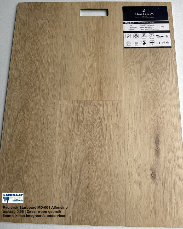 Pvc click Starboard Oak met integreerde ondervloer €25,95m2