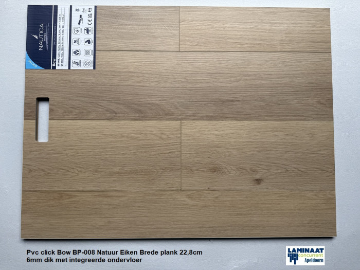 Pvc click Bow Oak 6mm met integreerde ondervloer €25,95p/m2