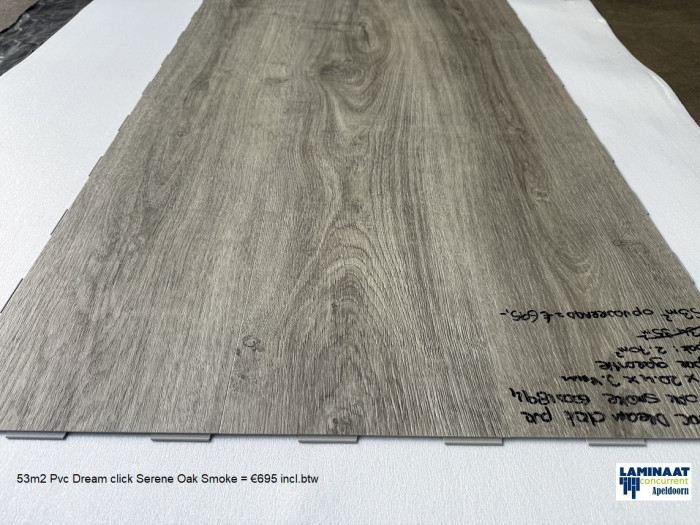 53m2 Pvc Dream click Serene Oak Smoke = €695