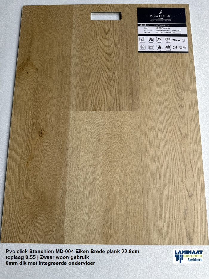 Pvc click Stanchion Oak 6mm met integreerde ondervloer €25,95m2