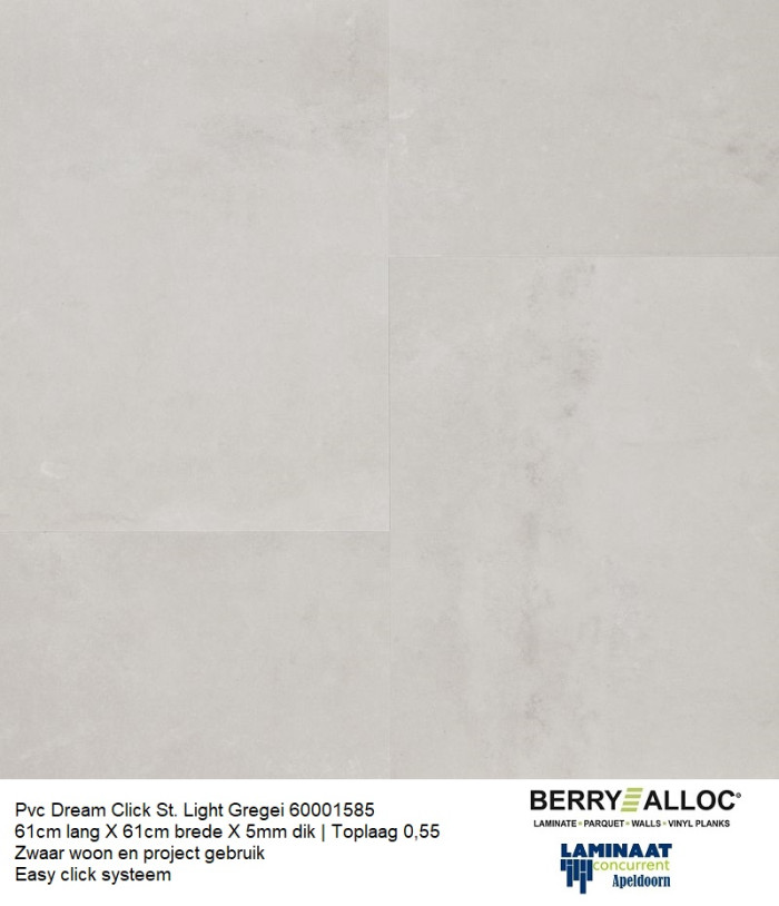 Pvc Dream click Tegel Urban St. Light Gregei 1585 61cm X 61cm €29,95m2 - Afbeelding 6