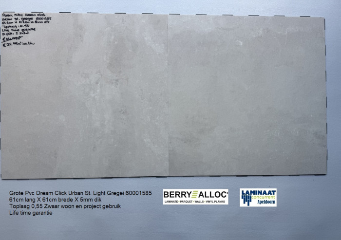 Pvc Dream click Tegel Urban St. Light Gregei 1585 61cm X 61cm €29,95m2 - Afbeelding 3