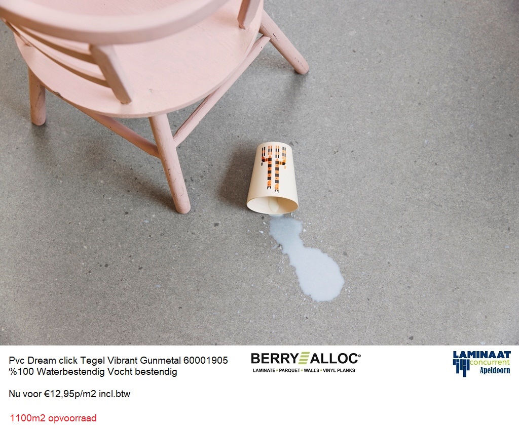 Pvc Dream click Tegel Vibrant Gunmetal €12,95p/m2