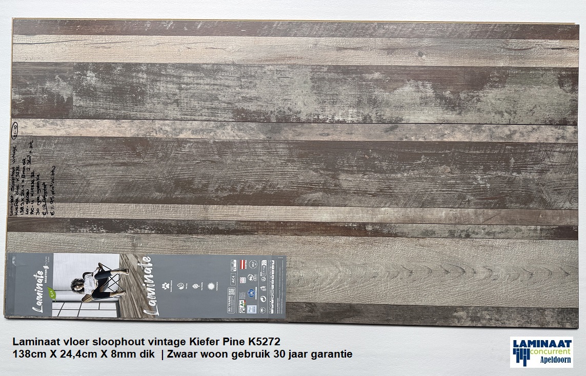 75,52m2 Sloophout Vintage Laminaat Kiefer Pine 32pak = €695 - Afbeelding 5