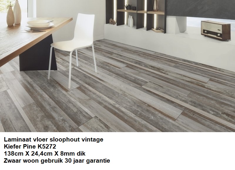 75,52m2 Sloophout Vintage Laminaat Kiefer Pine 32pak = €695 - Afbeelding 2