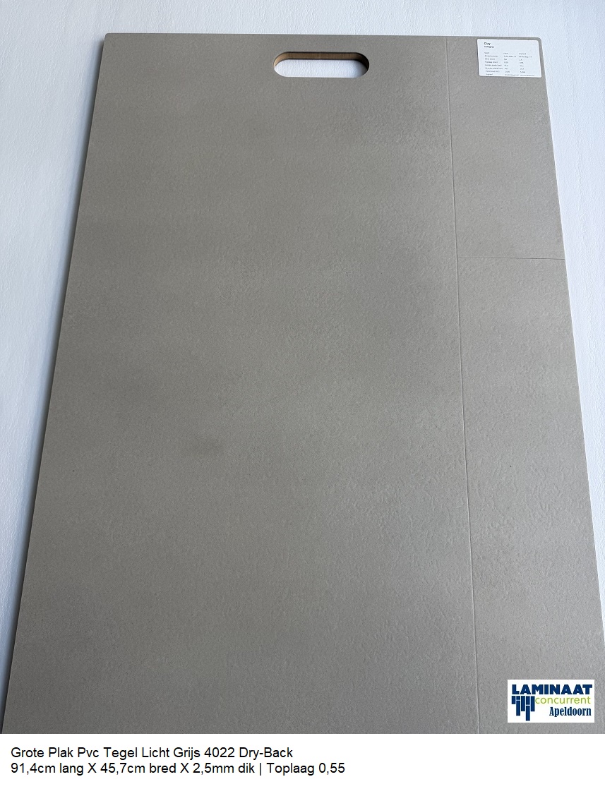 Grote Plak Pvc Tegel Licht Grijs 4022 Dry-Back €24,95p/m2