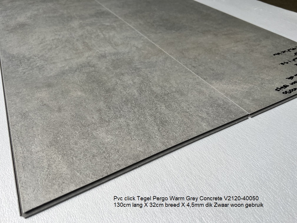 66m2 Pvc click Tegel Laminaat Grijze beton 40050 = €1095 incl.btw - Afbeelding 2