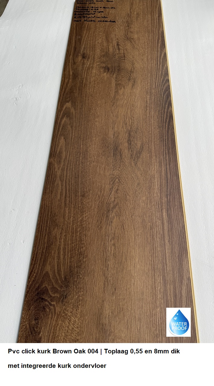 50,60m2 Pvc click kurk Brown Oak 8mm dik met integreerde kurk ondervloer = €899 - Afbeelding 4
