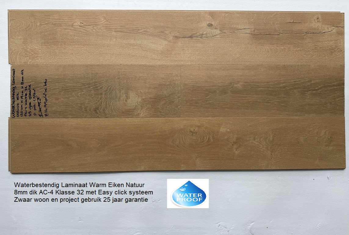 Waterbestendige Laminaat Warm Eiken Natuur €14,95p/m2 - Afbeelding 3