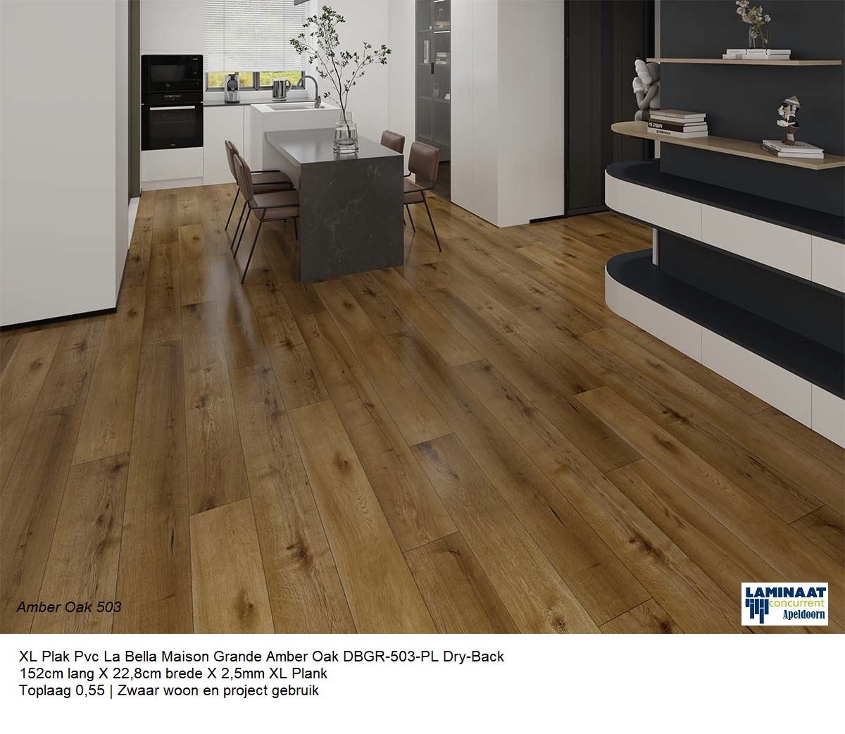 XL Plak Pvc Grande Amber Oak 503-PL Dry-Back €25,95p/m2