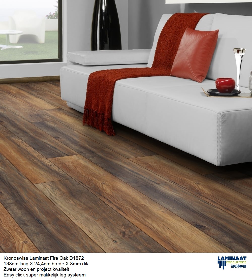 Laminaat Fire Oak 24cm bred 8mm dik €14,95p/m2 - Afbeelding 2