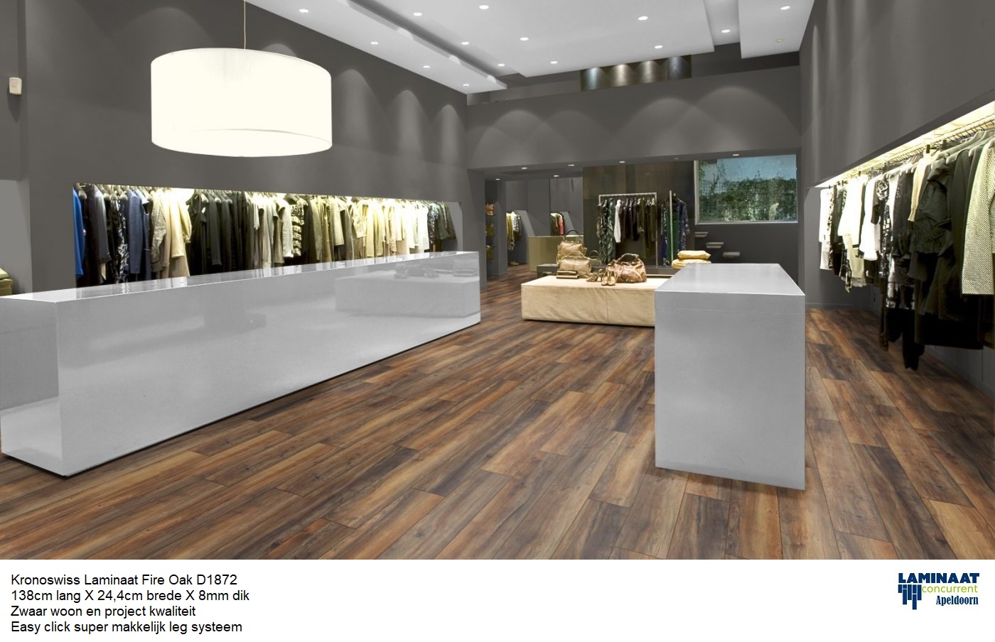 Laminaat Fire Oak 24cm bred 8mm dik €14,95p/m2 - Afbeelding 6