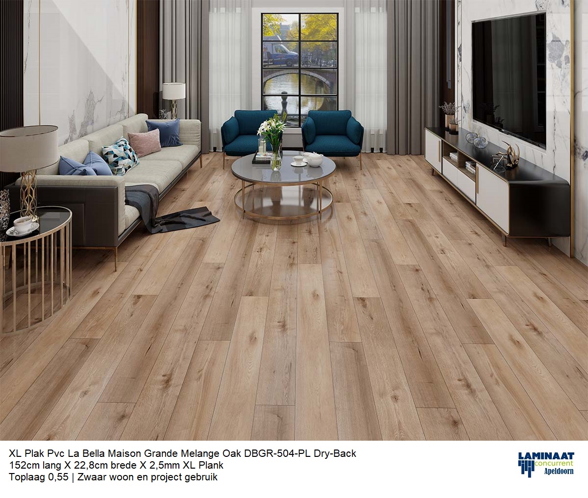 XL Plak Pvc Grande Kaschmir Oak 505-PL Dry-Back €25,95p/m2