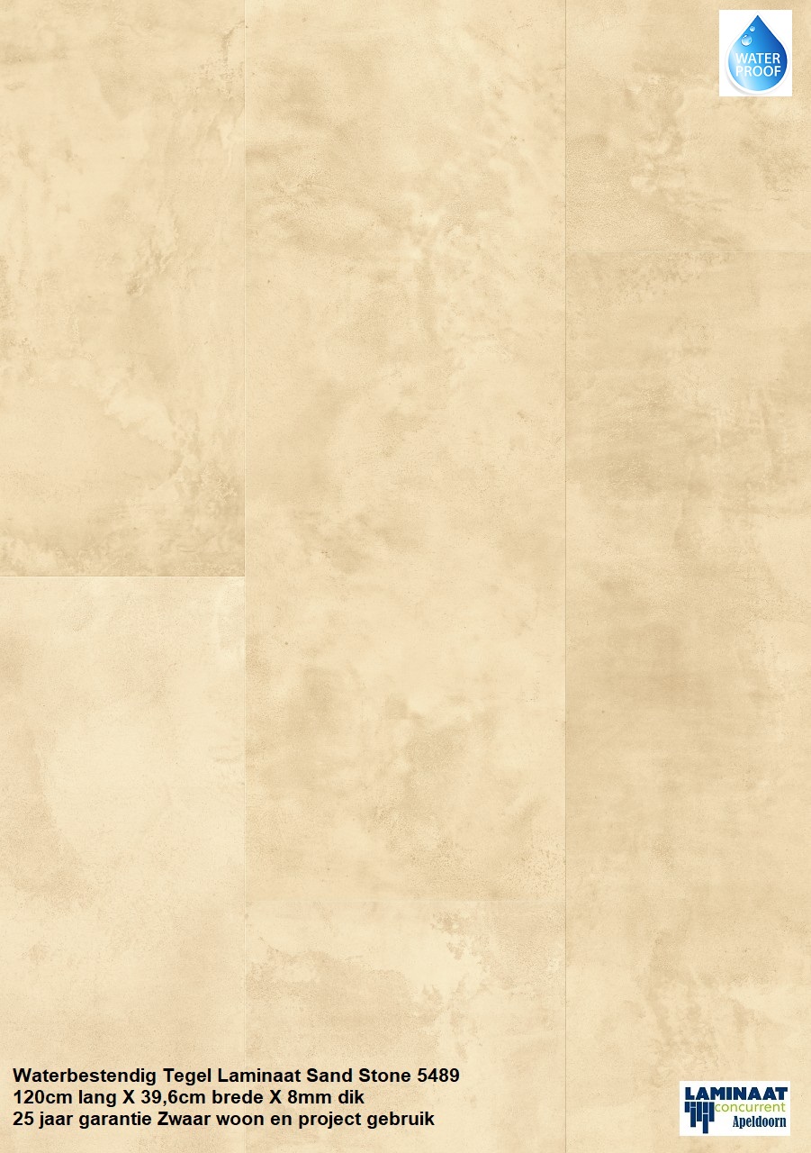 Waterbestendig Tegel Laminaat Sand Stone €16,95m2