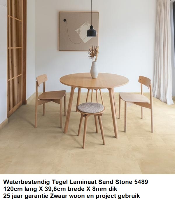 Waterbestendig Tegel Laminaat Sand Stone €16,95m2 - Afbeelding 2