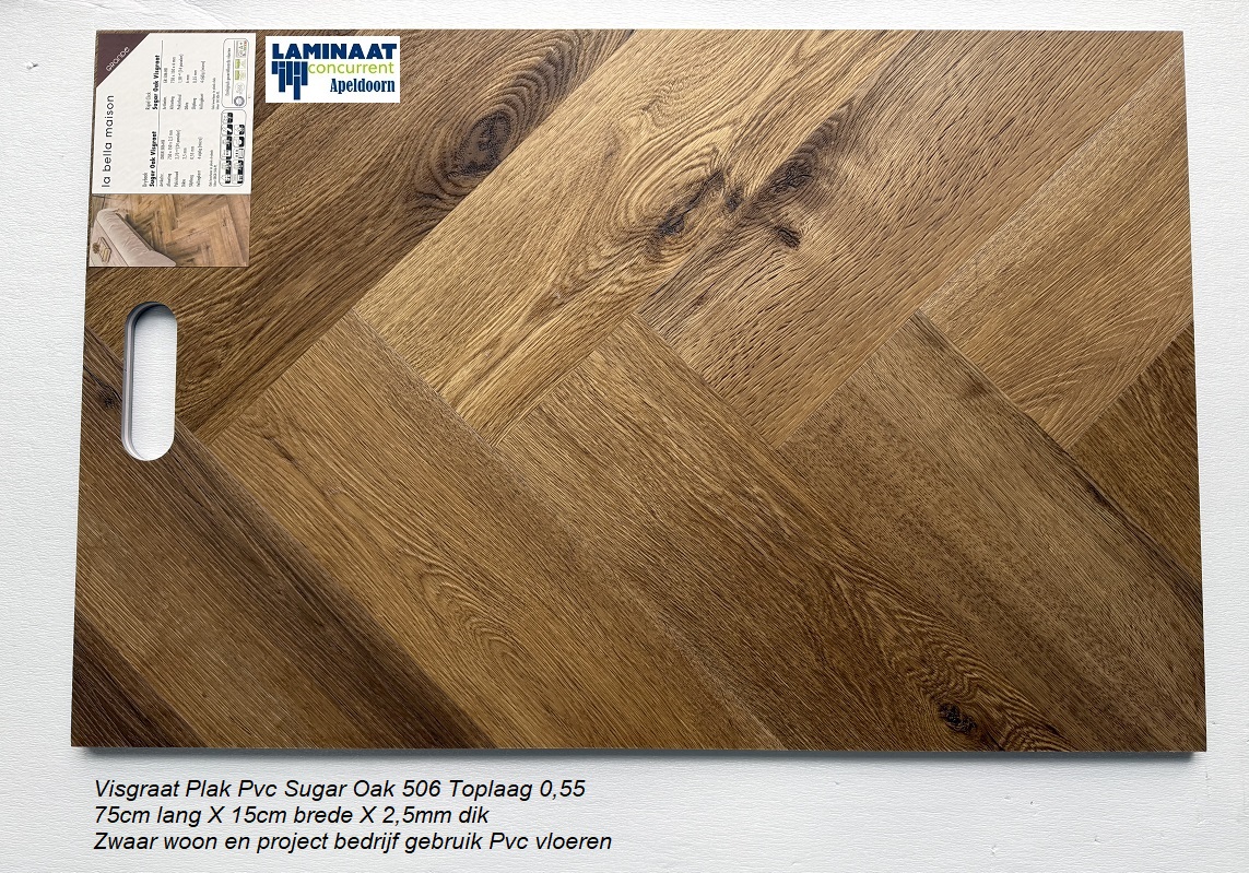 Visgraat Plak Pvc Sugar Oak Natuur 506 Dry-Back - Afbeelding 2