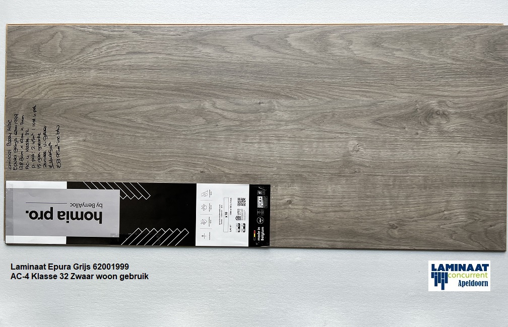 51m2 Laminaat Epura Grijs 1999 7mm dik = €350