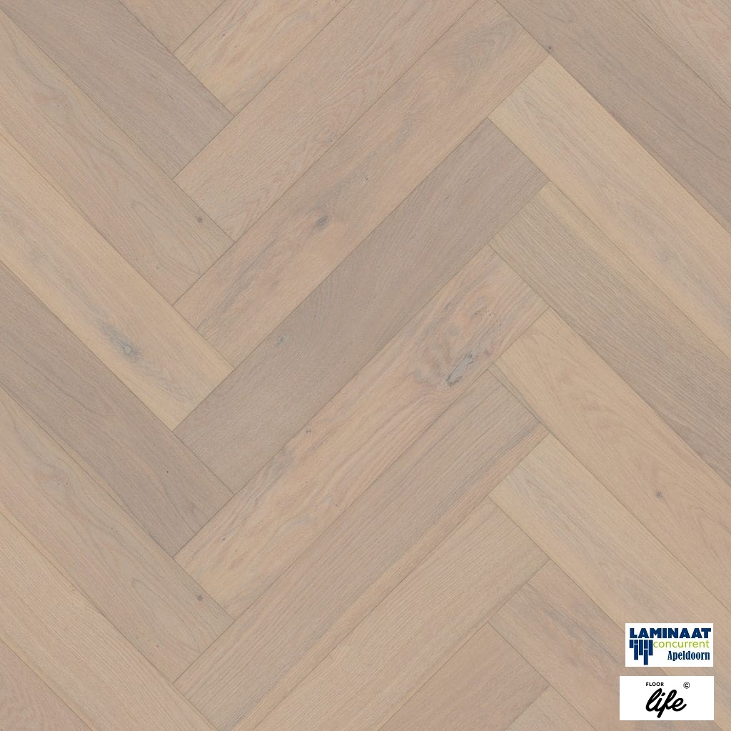 Visgraat Lamel Parket Beverly Hills Rustiek wit 4102