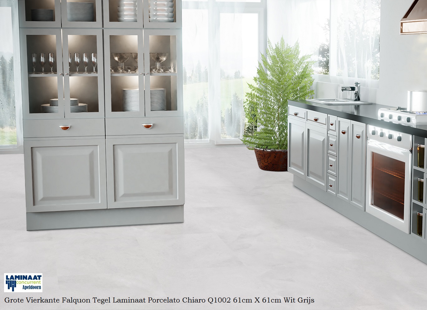 24m2 Tegel laminaat Chiaro Q1002 Light grijs 60cm X 60cm = €165 - Afbeelding 5