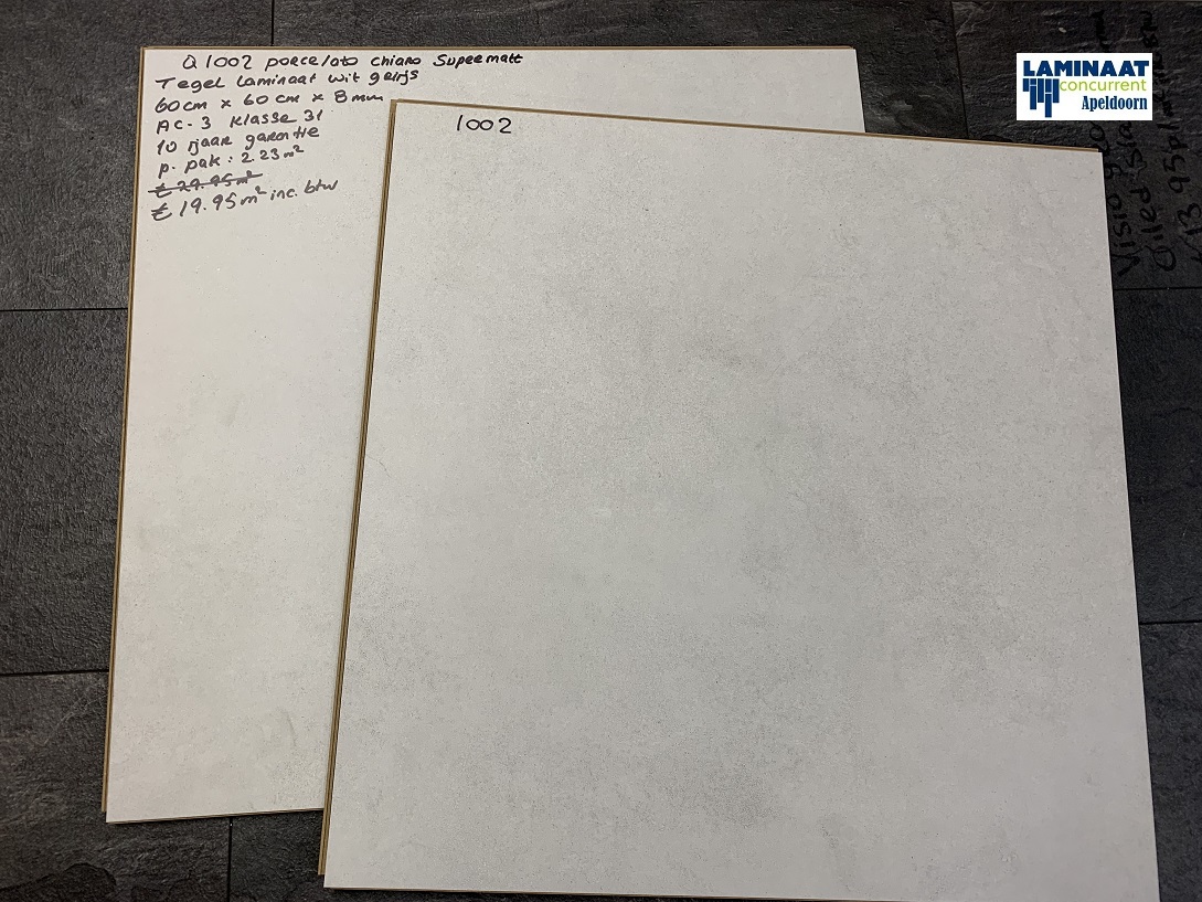 24m2 Tegel laminaat Chiaro Q1002 Light grijs 60cm X 60cm = €165 - Afbeelding 6
