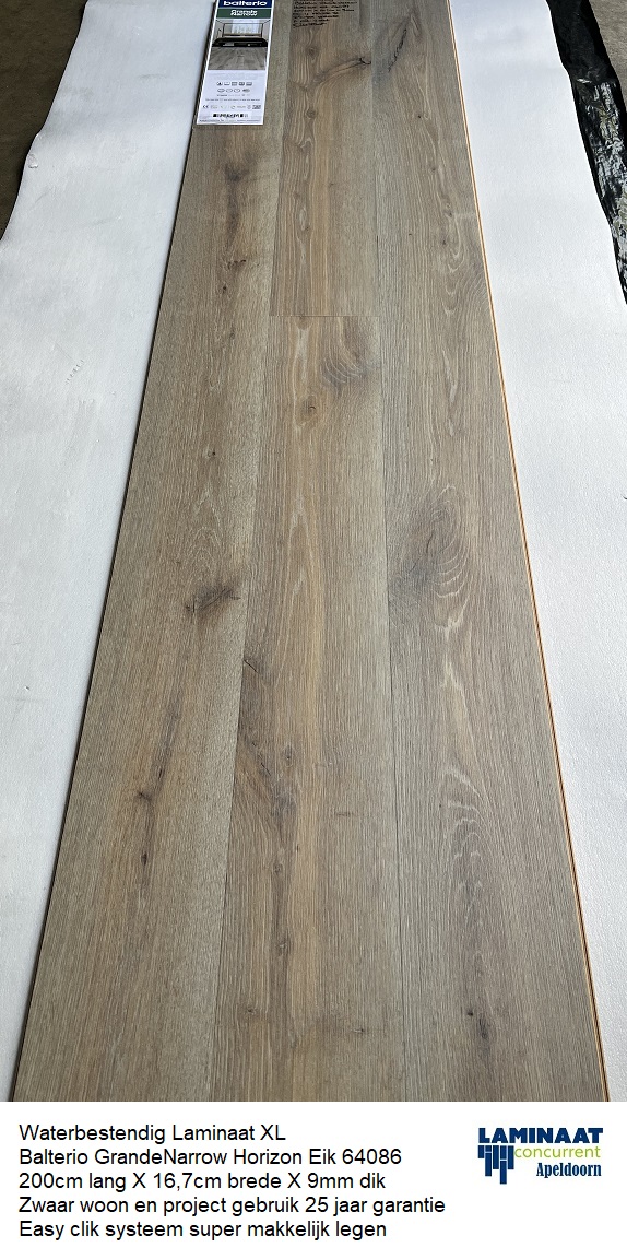 90,20m2 Waterbestendig laminaat Balterio Grande Horizon Eik 44pak = €1295