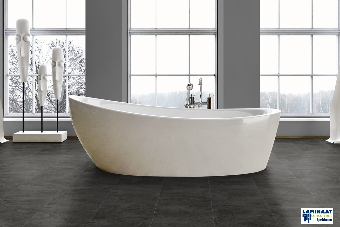 Pvc click Grote Tegel Black met integreerde ondervloer €29,95p/m2 - Afbeelding 3