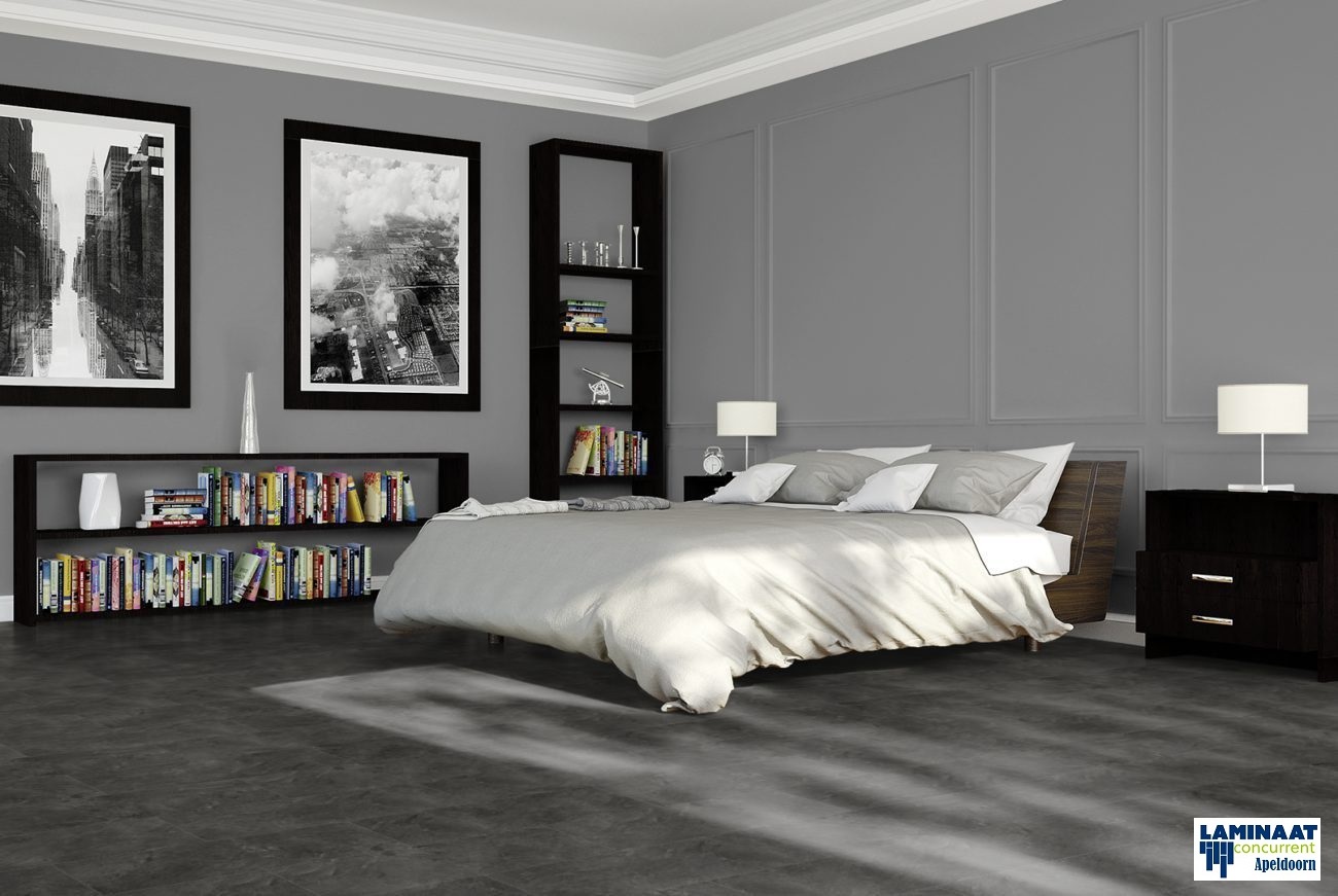 Pvc click Grote Tegel Black met integreerde ondervloer €29,95p/m2 - Afbeelding 4