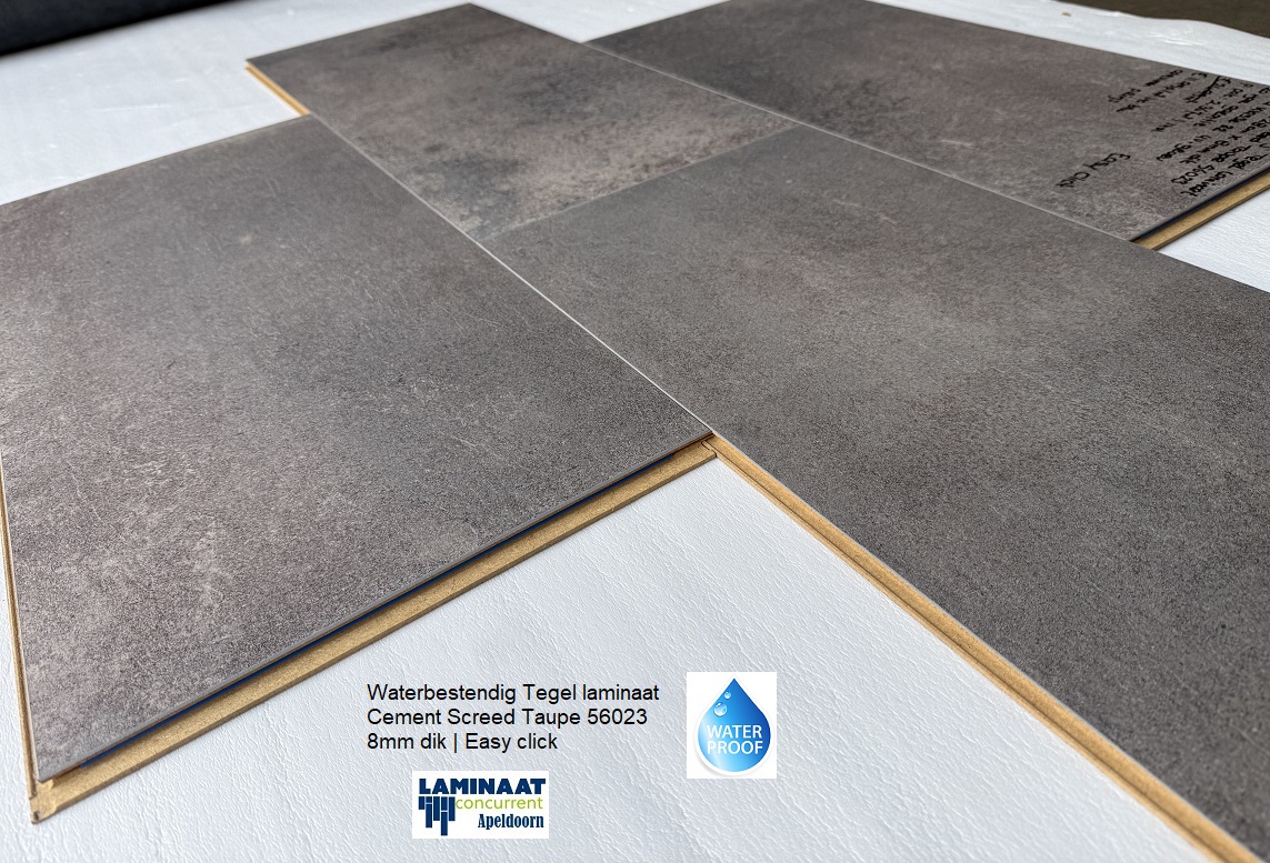 66,27m2 Waterbestendig tegel laminaat Cement Screed Taupe 28pak = €790 - Afbeelding 5