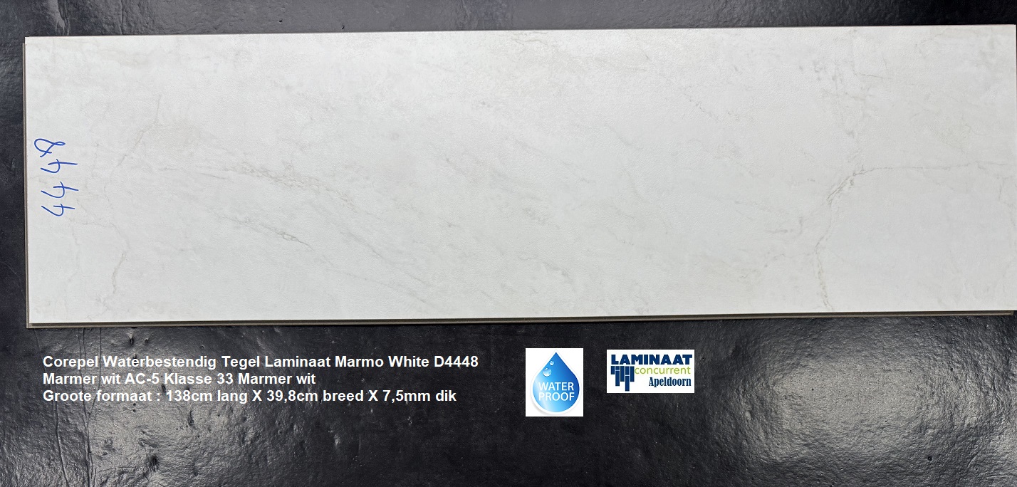 Corepel Waterbestendig Tegel Laminaat Marmer wit D4448 €16,95m2 - Afbeelding 8
