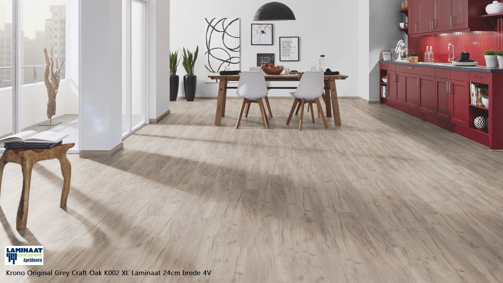 42m2 Laminaat XL Grey Craft oak 24cm bred 8mm dik = €335 - Afbeelding 4