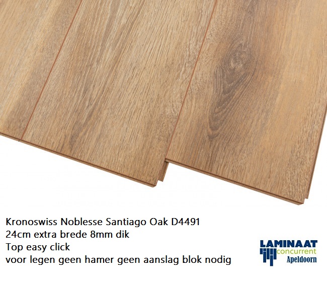 50m2 Santiago Eik D4491 XL Laminaat 24cm brede 25pak = €597,50 - Afbeelding 4