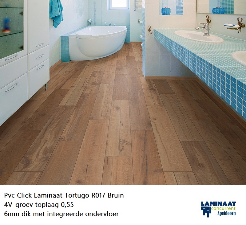 35m2 Pvc Click Tortugo R017 Merbau met integreerde ondervloer = €695 - Afbeelding 2
