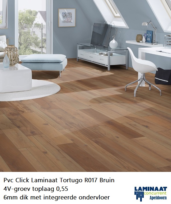 35m2 Pvc Click Tortugo R017 Merbau met integreerde ondervloer = €695 - Afbeelding 3